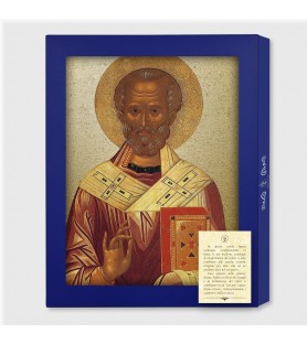 Tavola Lignea dell'icona di San Nicola in scatola regalo