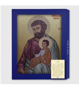 Tavola Lignea dell'icona di San Giuseppe in scatola regalo
