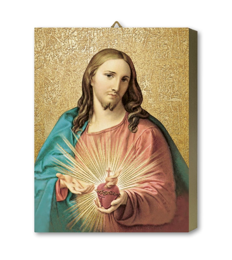 Tavola Lignea del Sacro Cuore di Gesù del Batoni in scatola regalo Tavola Lignea del Sacro Cuore di Gesù del Batoni in scatola regalo