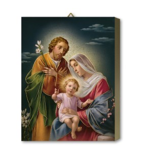 Tavola Lignea della Sacra Famiglia in scatola regalo