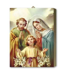 Tavola Lignea della Sacra Famiglia in scatola regalo