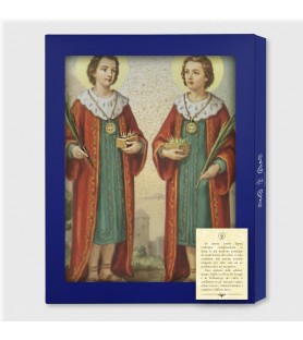 Tavola Lignea dei Santi Medici Cosma e Damiano in scatola regalo