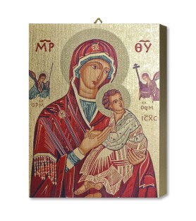 Tavola Lignea dell'icona della Madonna del Perpetuo Soccorso in scatola regalo