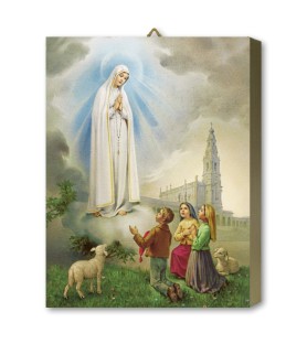 Tavola Lignea dell'Apparizione di Fatima in scatola regalo
