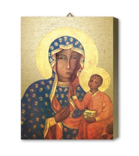 Tavola Lignea dell'icona della Madonna di Czestochowa in scatola regalo