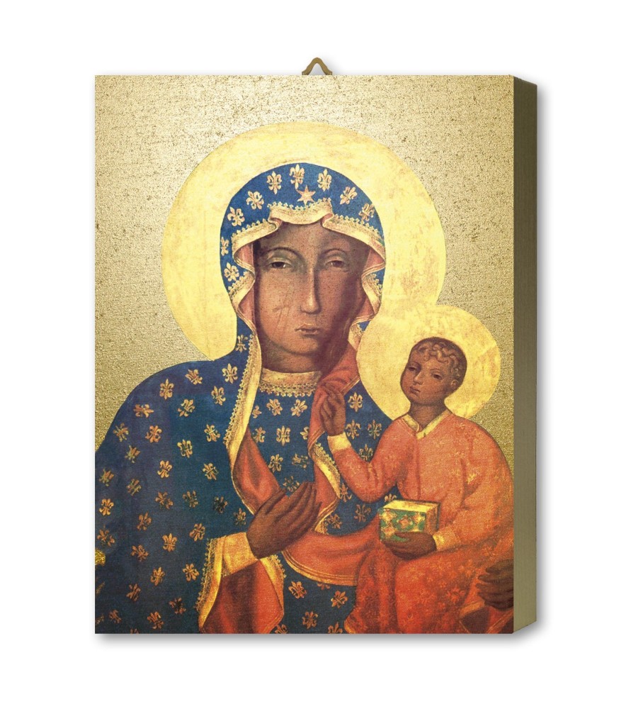 Tavola Lignea dell'icona della Madonna di Czestochowa in scatola regalo Tavola Lignea dell'icona della Madonna di Czestochowa in scatola regalo