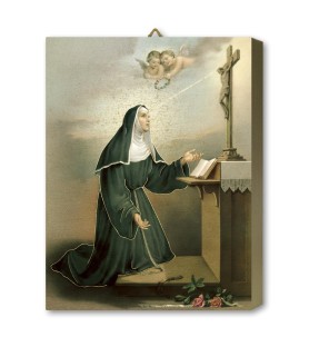 Tavola Lignea di Santa Rita da Cascia in scatola regalo
