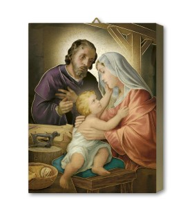 Tavola Lignea della Sacra Famiglia in scatola regalo