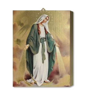 Tavola Lignea dell'icona della Madonna Miracolosa in scatola regalo