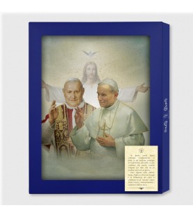 Tavola Lignea dei Santi Papa Giovanni Paolo II e Giovanni XXIII in scatola regalo