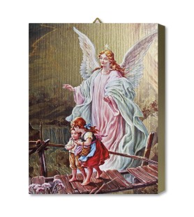 Tavola Lignea dell'Angelo Custode in scatola regalo