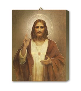 Tavola Lignea del Sacro Cuore di Gesù di Chambers in scatola regalo