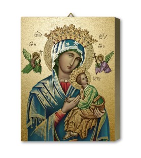 Tavola Lignea dell'icona della Madonna del Perpetuo Soccorso in scatola regalo
