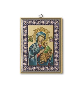 Quadretto in MDF con bordo dorato del Perpetuo Soccorso