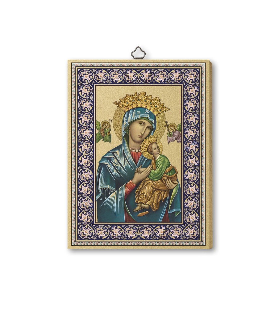 Quadretto in MDF con bordo dorato del Perpetuo Soccorso