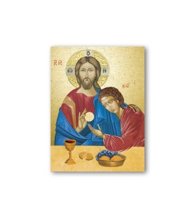 Quadretto in MDF di Gesù con San Giovanni