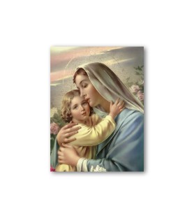 Quadretto in MDF della Madonna con bambino