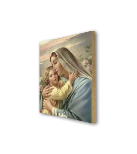 Quadretto in MDF della Madonna con bambino