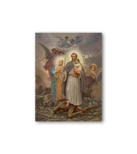 Quadretto in MDF di San Giuseppe protettore della Sacra Famiglia