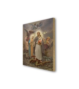 Quadretto in MDF di San Giuseppe protettore della Sacra Famiglia