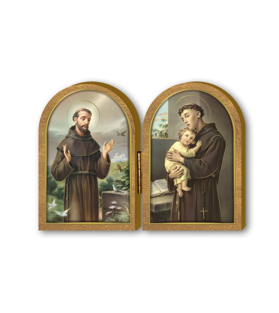 Dittico in legno di San Francesco e Sant'Antonio Dittico in legno di San Francesco e Sant'Antonio