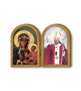 Dittico in legno della Madonna di Czestochowa e di Papa Giovanni Paolo II