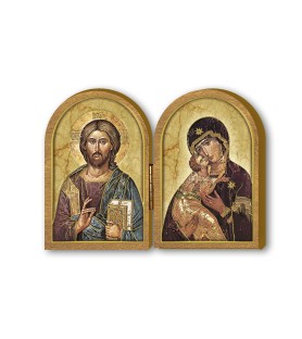 Dittico in legno di Gesù Maestro e della Madonna della Tenerezza
