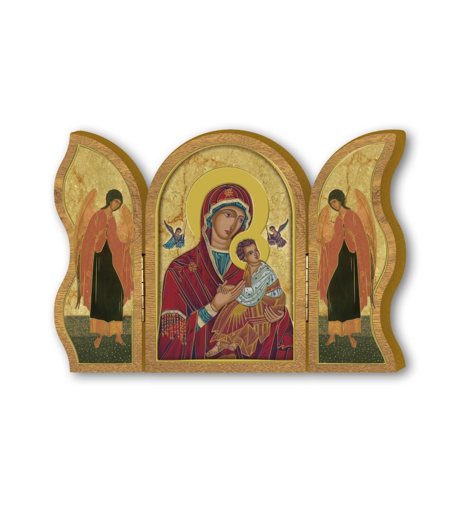 Trittico devozionale in legno del Perpetuo Soccorso Trittico devozionale in legno del Perpetuo Soccorso