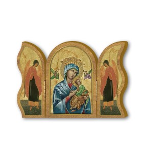 Trittico devozionale in legno del Perpetuo Soccorso