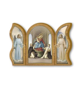 Trittico devozionale in legno della Madonna di Pompei
