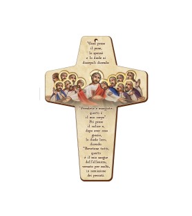 Croce in MDF con la raffigurazione dell'Ultima Cena