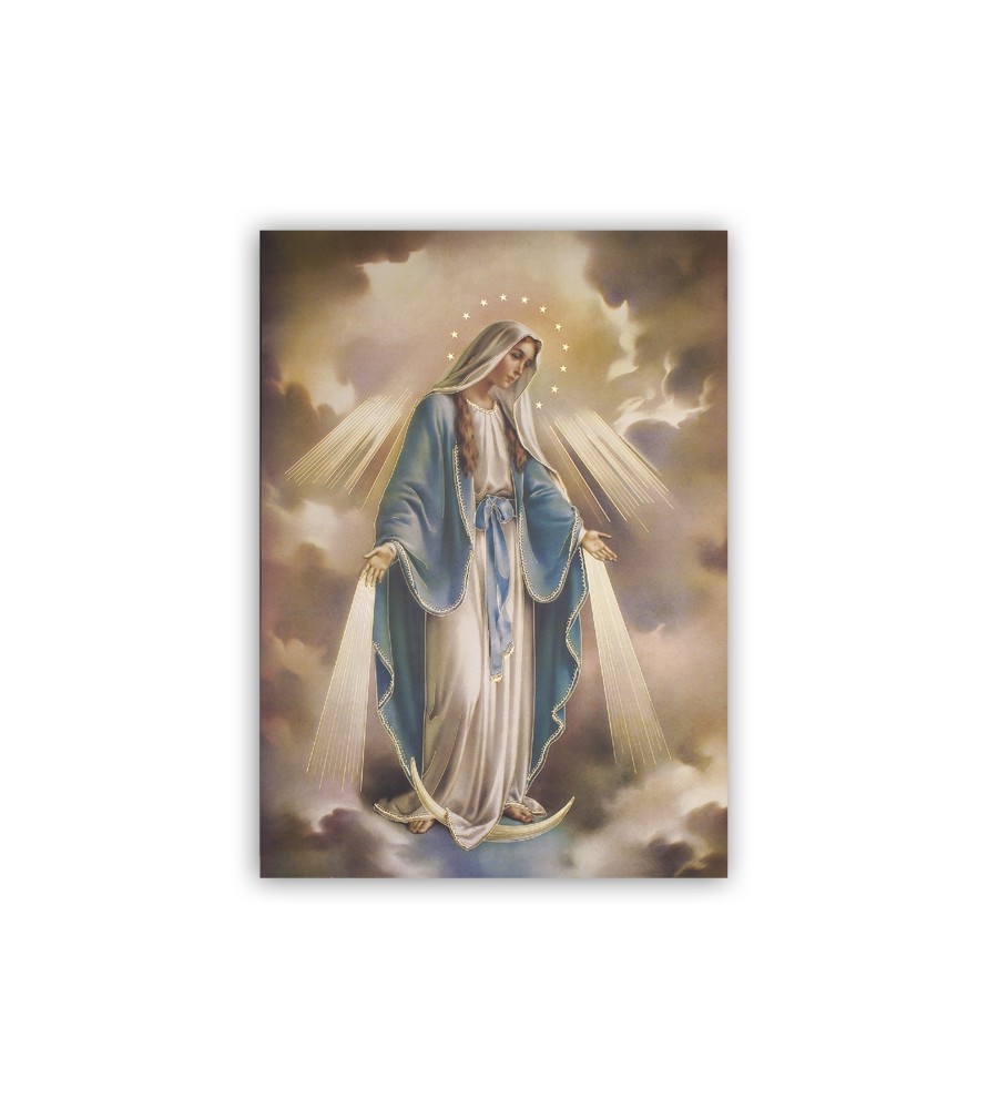 Poster con oro a caldo con l'immagine della Madonna Miracolosa Poster con oro a caldo con l'immagine della Madonna Miracolosa