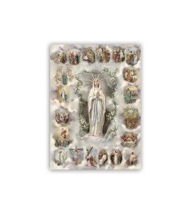 Poster con oro a caldo con l'immagine dei Misteri del Santo Rosario