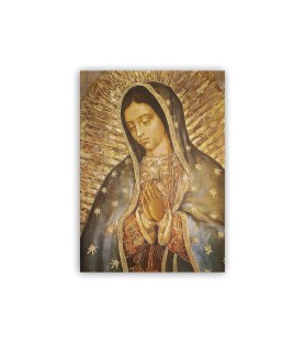 Poster con oro a caldo con l'immagine della Madonna di Guadalupe