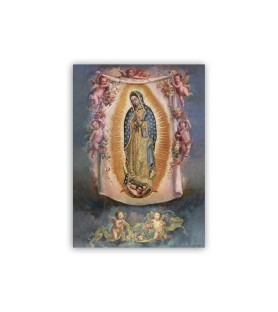 Poster con oro a caldo con l'immagine della Madonna di Guadalupe