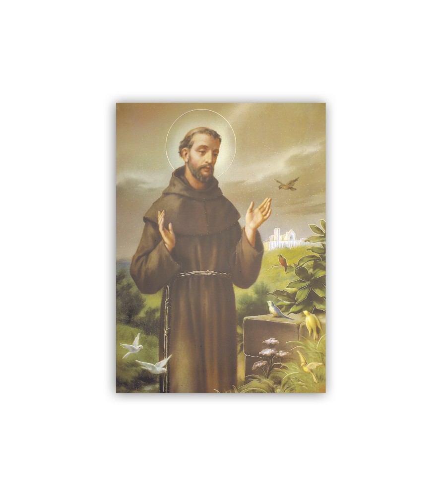 Poster con oro a caldo con l'immagine di San Francesco Poster con oro a caldo con l'immagine di San Francesco