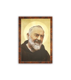 Poster con oro a caldo con l'immagine di Padre Pio