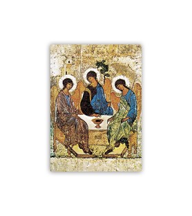 Poster con l'immagine della Trinità di Rublev