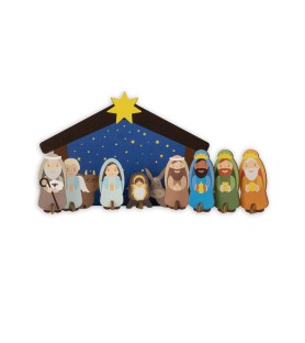 Presepe componibile in pioppo