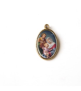 Busta con 10 Medaglia ovale dorata della Sacra Famiglia