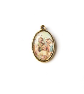 Busta con 10 Medaglia ovale dorata della Sacra Famiglia