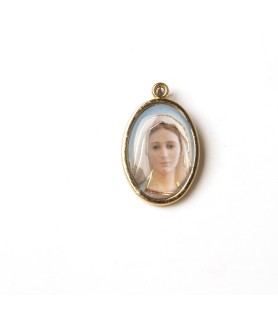 Busta con 10 Medaglia ovale dorata della Madonna di Medjugorje