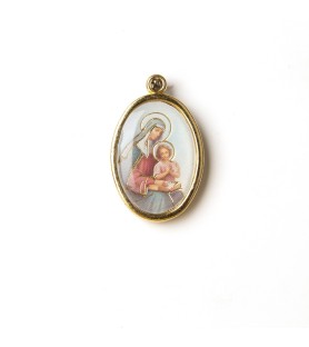 Busta con 10 Medaglia ovale dorata di Sant'Anna