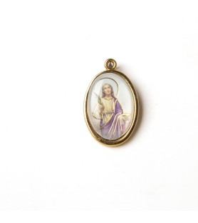 Busta con 10 Medaglia ovale dorata di Santa Lucia