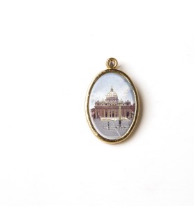 Busta con 10 Medaglia ovale dorata della Basilica di San Pietro