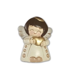 Statuetta in resina di un angioletto con cuore in mano