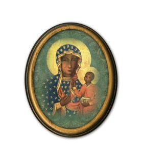 Quadretto ovale della Madonna di Czestochowa