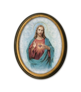 Quadretto ovale del Sacro Cuore di Gesù