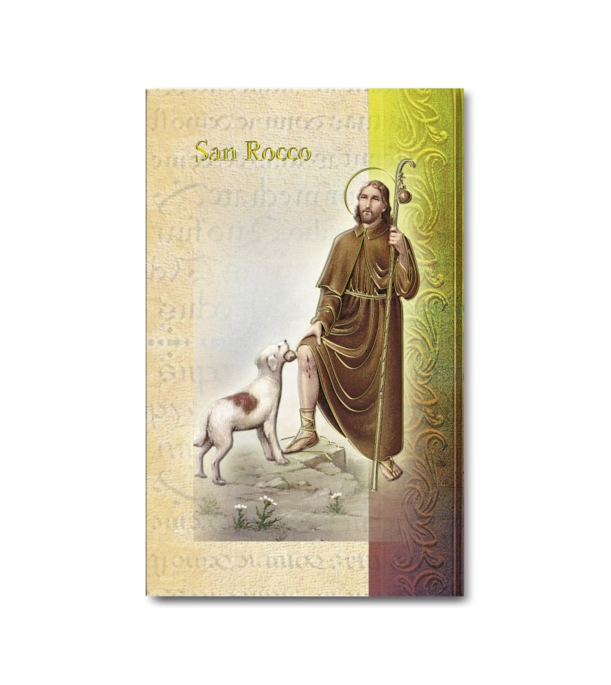 Biglietto con biografia e preghiera a San Rocco in confezione da 20 pezzi Biglietto con biografia e preghiera a San Rocco in confezione da 20 pezzi