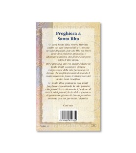 Biglietto con biografia e preghiera a Santa Rita in confezione da 20 pezzi